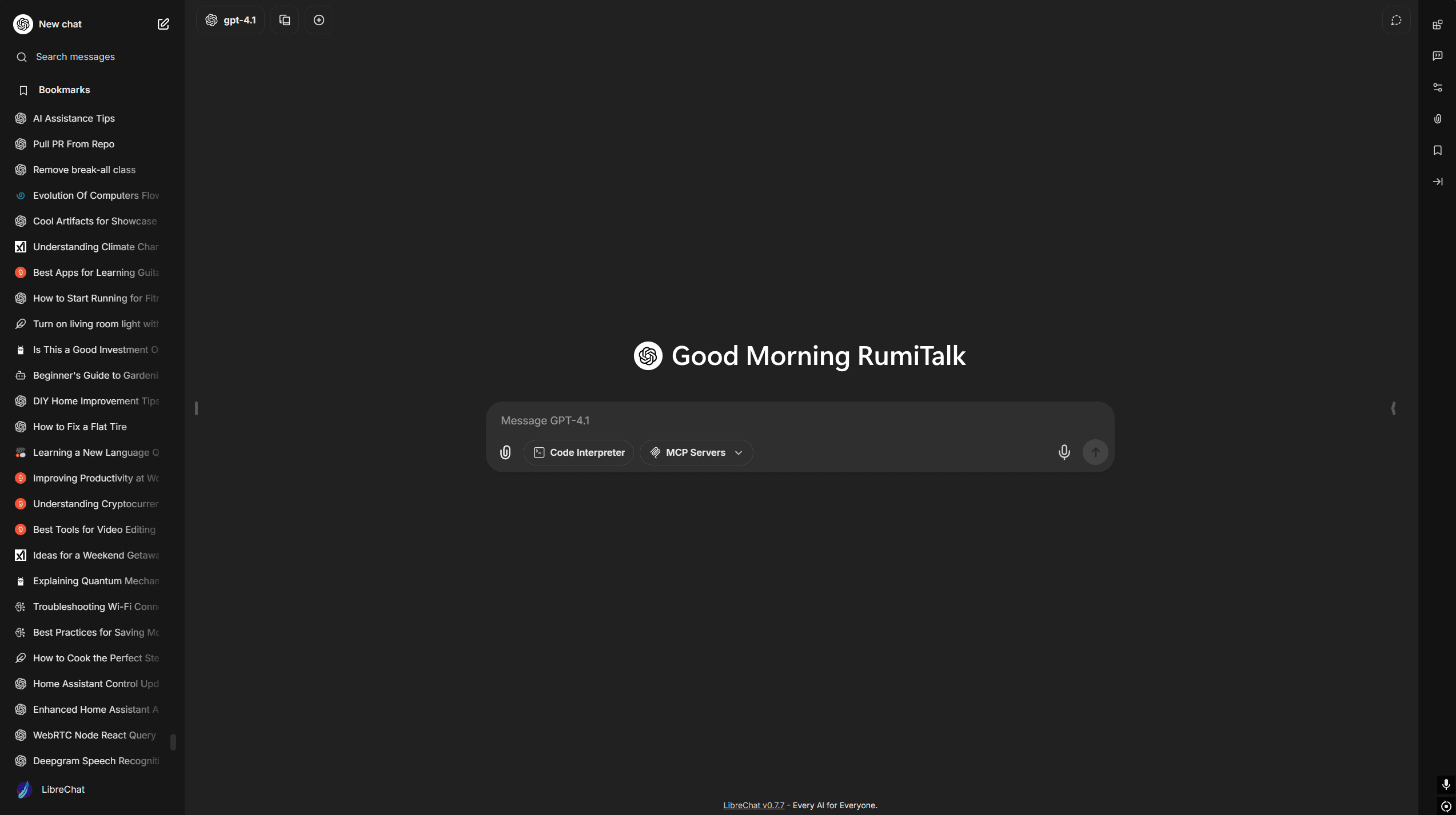 RumiTalk UI Dark