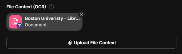 File Context using OCR for agents